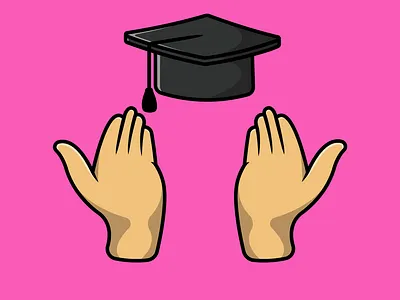 Hand With Graduation Hat throwing