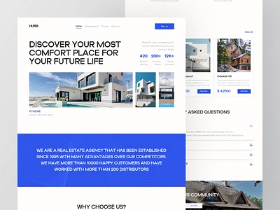 HUISS - Real Estate Website Design agency building clean design house landing page landing page design property property management property website real estate agency real estate ui realestate realtor residence ui ui design ux web design website