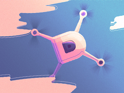D is for... Drone air brand branding clouds d design drone fly illustration logo machine mark package robot sky typography vector