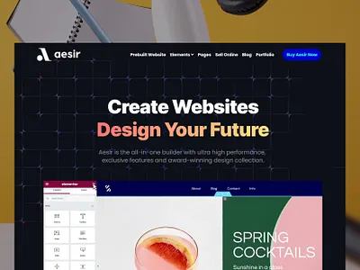 Aesir WordPress Theme - WP Site Builder Templates 3d agency animation design graphic design illustration logo motion graphics plugins portoflio responsive site builder template templates theme ui web design wordpress wp plugins wp themes