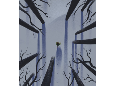 Flee forest illustration procreate snow winter