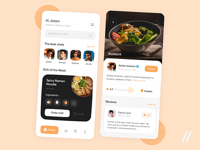 Chef Booking App android animation app design app interaction book booking chef dashboard design food app foodtech interaction interface ios mobile mobile app mobile ui services ui ux