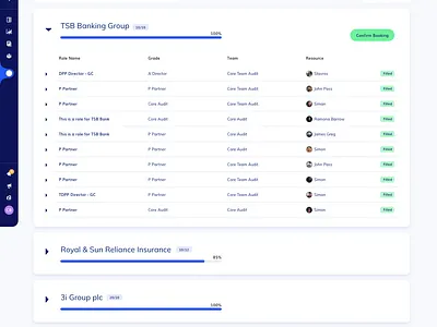 Audit Function accordion ui web design