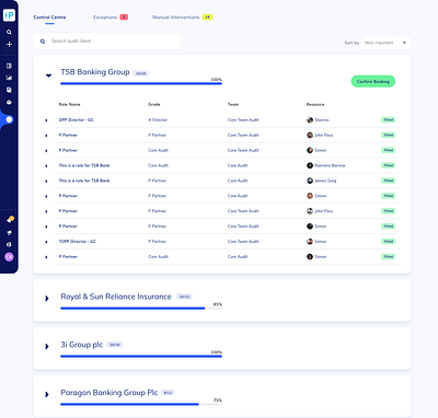 Audit Function accordion ui web design