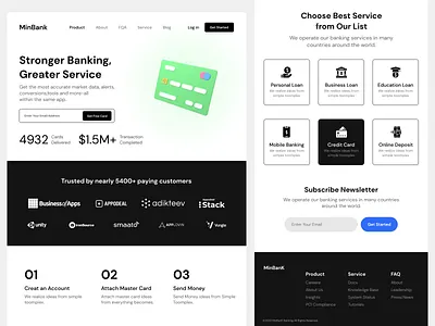 Bank Landing page bank bank home page bank landing page banking mobile app finance landing page finance mobile app graphic design home page landing page mobile app money money exchange money transfer ui web app web design web site design