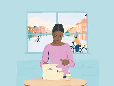 Prescription unboxing illustration branding design illustration