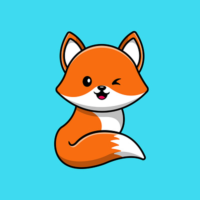 Cute Fox Sitting graphic