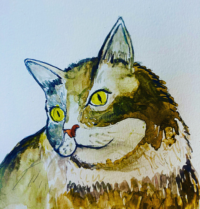 Stoned Cat art cat creative design illustration original painting watercolor