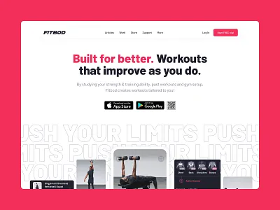 Landing Page Concept clean concept design fitness homepage landing page web web design website