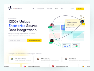 Feedgage - AI Based Data Analytics App Website ai artificial intelligence design landing ui website