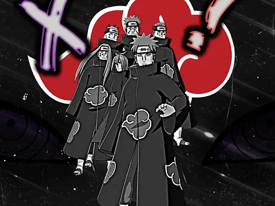 6 Paths of Pain akatsuki logo anime branding design editing graphic design icon logo vector