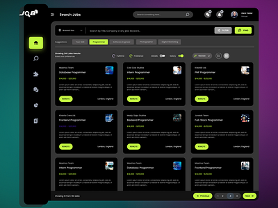 Job Listing SAAS Dark UI agency applicant business chart clean ui company dashboard dashboard ui hire homepage job job dashboard job finder job finder dashboard job seeker management overview ui uiux web