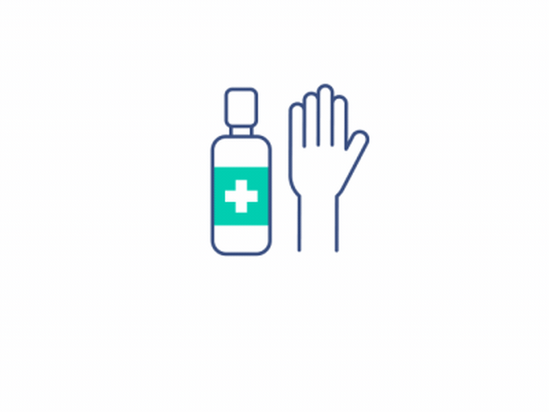 Covid Icon : Use Hand Sanitizer. animation boltbite corona coronavirus covid covid19 design hands iconanimation loopable lottie mask motion graphics quarantine sanitizer ui ux virus viruses