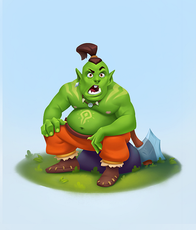 Orc character characterdesign digitalart logo mascot design vector vector illustration