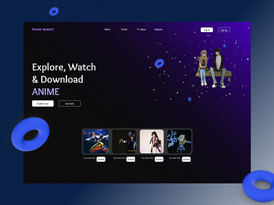 Anime Market anime art cartoon crypto dark design dream explore illustration love nft nftmarket ui ux