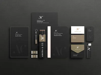 Amira & Co Graphic Design for Office Communication branding business cards design graphic design illustration office materials print vector