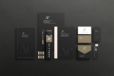 Amira & Co Graphic Design for Office Communication branding business cards design graphic design illustration office materials print vector