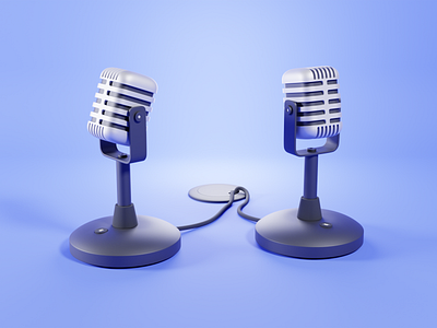 Interview 3d algolia b3d blender blender3d design illustration interview microphone vintage