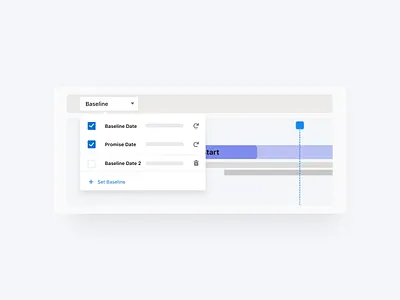 Promise date at Timeline View baseline date baseline design date illustration management product management progress project project management saas track progress tracking