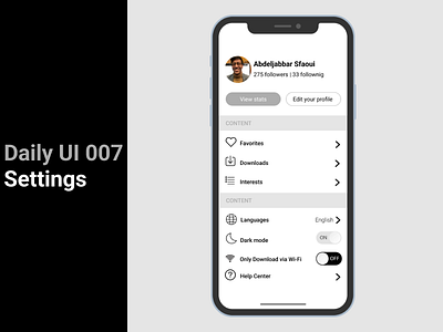 Daily UI 007 - Settings😎