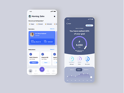 Health Tracking App app health health app mobile app ui ui design