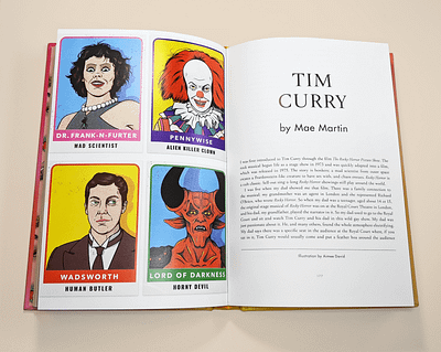 Tim Curry Illustration for The Queer Bible: Essays book character clue dr frank n furter editorial halftone illustration it legend lord of darkness movie penny wise retro rocky horror picture tim curry