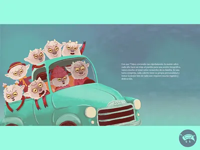 The Truck Ride of the Goat Family affinity affinitydesigner character character design digital illustration goats illustration pencildog strorybook truck