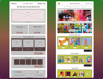 Art website concept 2022 art branding colorful comic concept cool design gradient hire india new ui design vibe website wireframe