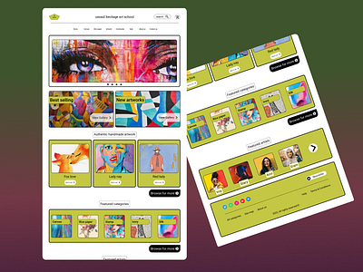 Art website concept art branding clean colorful comic cool design exciting gradient illustration intern minimal new sample ui design ux vibe website