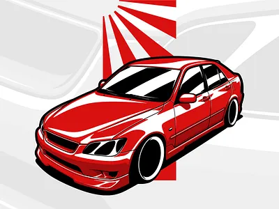 Lexus IS300 Toyota Altezza 2jz altezza art automobile automotive car design drawing illustration is200 is300 japan jdm lexus logo toyota vector