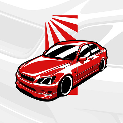 Lexus IS300 Toyota Altezza 2jz altezza art automobile automotive car design drawing illustration is200 is300 japan jdm lexus logo toyota vector