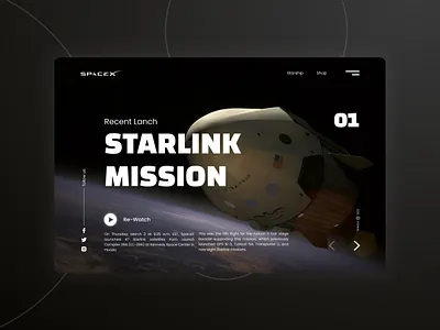 SpaceX Landing page redesign branding graphic design ui ux webdesign