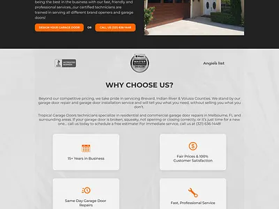 Tropical Garage Doors - Web design figma ui ux web design