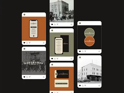 Glory Days 02 brand identity business card design coasters graphic design hospitality design hotel hotel branding hotel design hotel graphics instagram logo marketing menu design nostalgia retro social media social media graphics throwback vintage visual identity