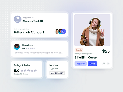 Event Booking booking cards event booking interaction design popup design product design uiuxdesign