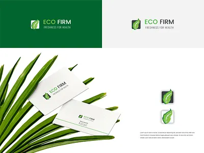 Eco firm green organic agricultural logo custom