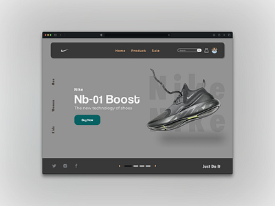 Nike Product Page UI Concept dailyui dailyui003 design dribbble ecommerceui nikeui productdesign sneakerdesign ui uiux ux uxdesign web webdesign