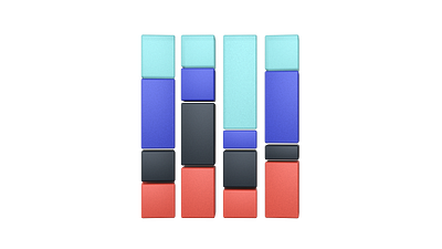 Stacked Bar 3d bar bars blender chart icon illustration render ui