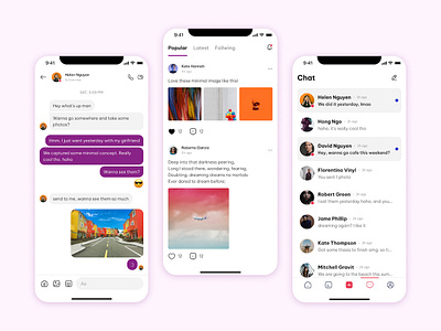 Social App Concept app design chat app social app ui ux