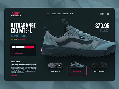VANS concept concept design creative design exo inspiration interaction interface landing landingpage snakers template uiux ultrarange vans web webpage website