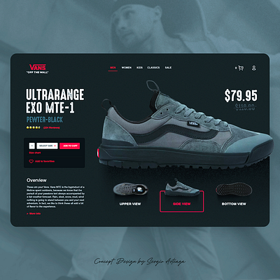 VANS concept concept design creative design exo inspiration interaction interface landing landingpage snakers template uiux ultrarange vans web webpage website