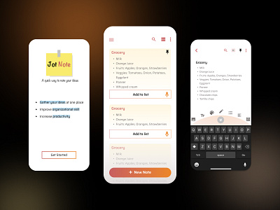 Note Taking App - Jot Note app design ideas logo noteapp notetakingapp ui ux