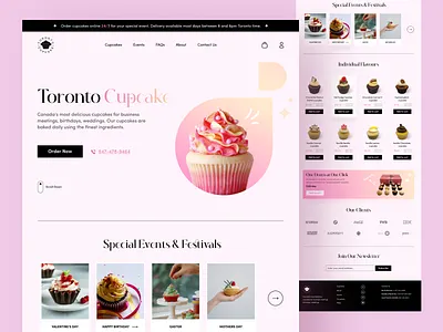 Toronto Cupcake Website Redesign adobexd appdesign branding cake website design clean design ecommerce website figma figma design graphic design illustration landing page logo modern retro ui uiux ux vector website redesign