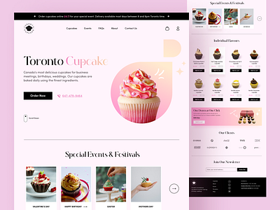 Toronto Cupcake Website Redesign adobexd appdesign branding cake website design clean design ecommerce website figma figma design graphic design illustration landing page logo modern retro ui uiux ux vector website redesign