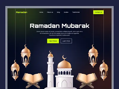 Ramadan Mubarak Web Header character illustration cpdesign creativepeoples eid eid mubarak header header illustration islam kareem landing page mubarak muslim nft ramadan ramadan kareem ramadan mubarak trending typography web web design