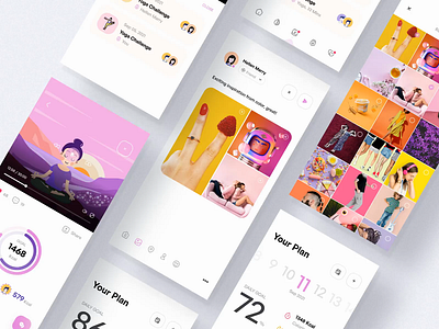 Animation Of Meditation & Yoga App 3d animation app fitness fitness app meditation app minimal motion graphics ui ux yoga