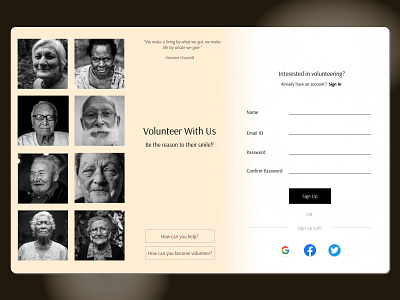 Daily UI challenge 001 - Sign Up Page design ideas login page senior seniorcenter signin signup signuppage ui ux volunteer