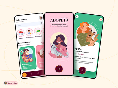 Concept - Pet Adoption Application adoption animal app cat dog ios mobile pet pet adopt pet adoption pet app pet care pet rescue pet shop petmobileapp ui uidesign uiux ux uxdesign