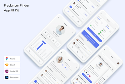 Freelancer Finder App UI Kit app design find freelancer find job freelance freelancer ui ui design ui kit ux