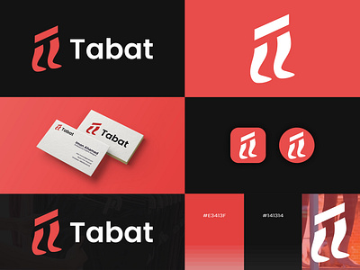 Tabat logo design mark apparel cloth visual print blockchain brandbook branding color ecommerce fashion shopify identity leggings letter logo logo logo design logo mark logos logotype modern logo monogram pattern symbol t logo
